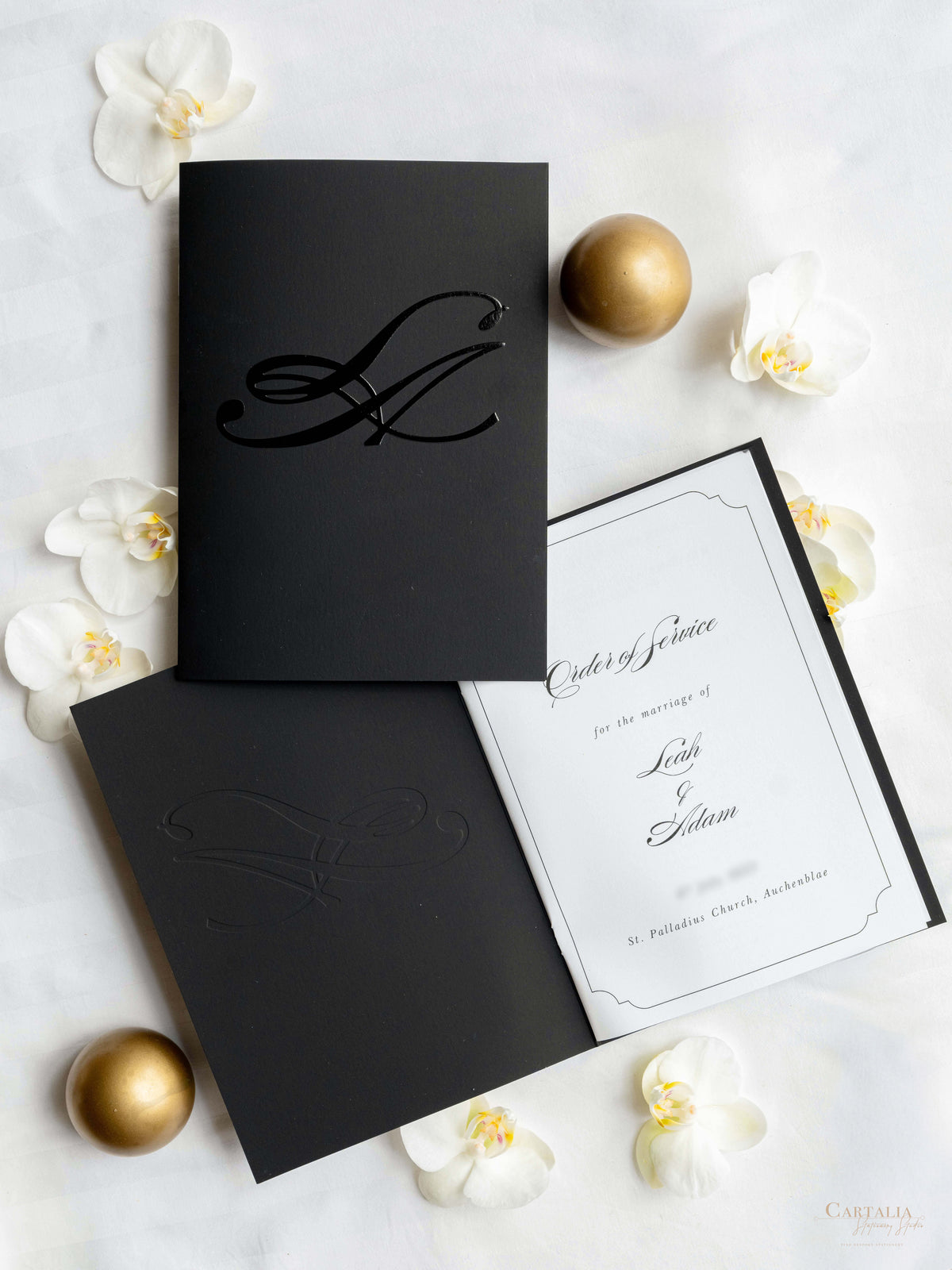 BESPOKE Order Of Service Booklet With Foil Monogram