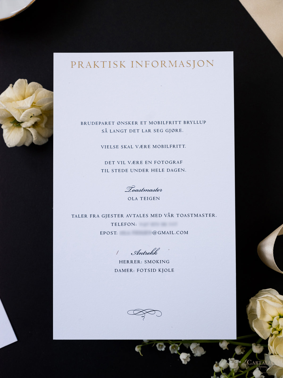 Black & Gold Foil Pocket Invitation with Wax Seal | Bespoke Commission E&J