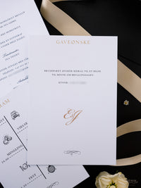 Black & Gold Foil Pocket Invitation with Wax Seal | Bespoke Commission E&J