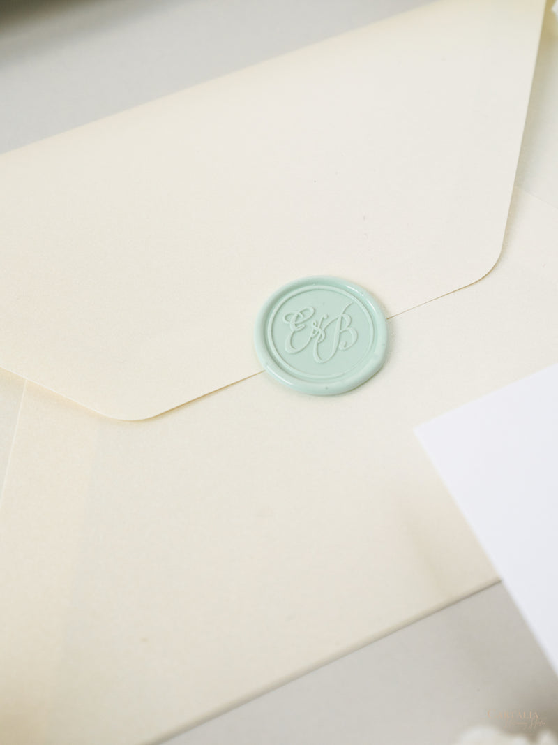 Custom Wedding Venue Illustration |  Foiled Venue Invitation Pocket Suite in Classic Envelope Fold in Gold Foil | SAMPLE