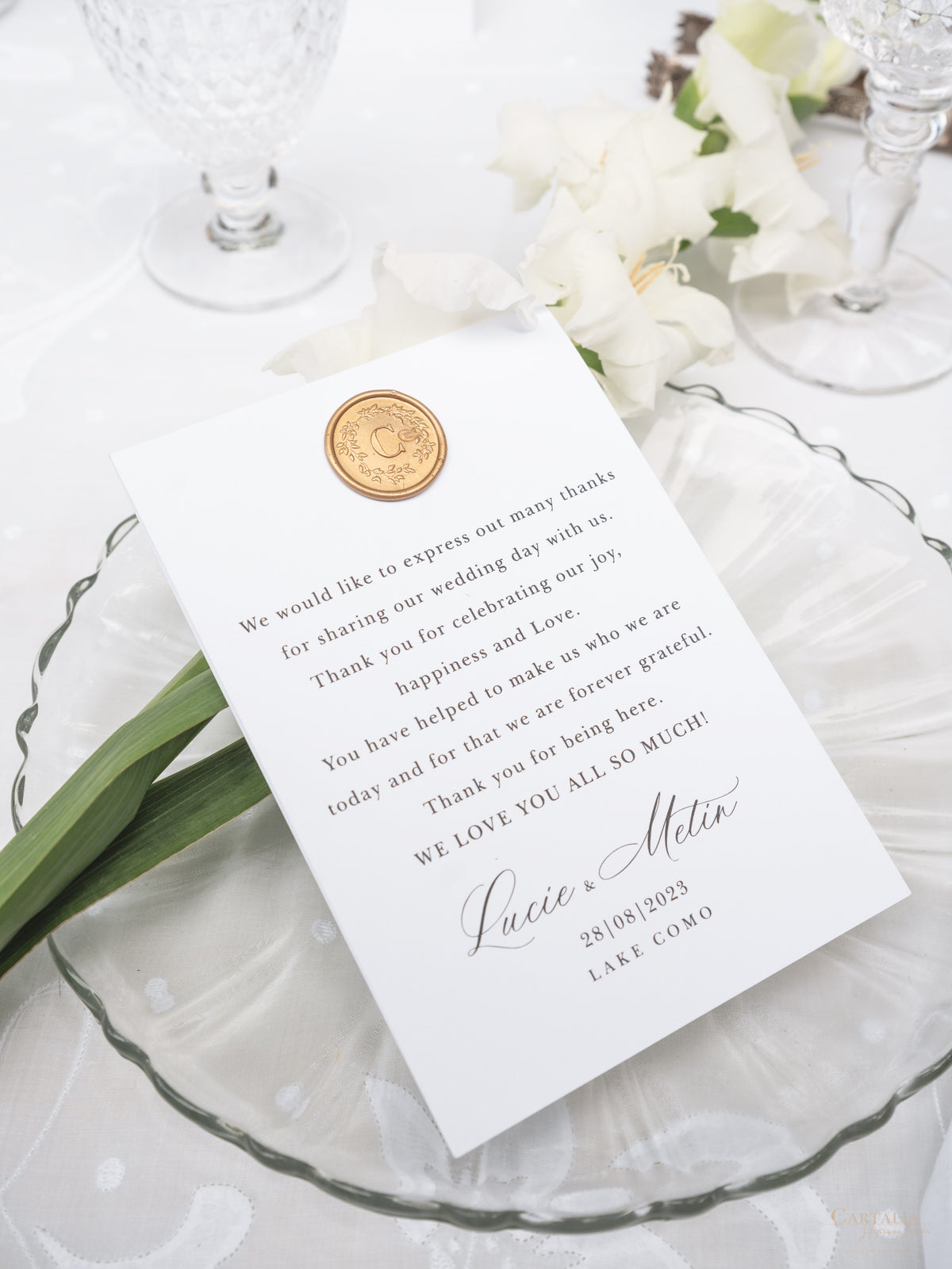 Luxury Gold Foil Thank You Cards With Wax Seal