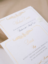 Luxury Pocket Invitation with Gold Foil | Villa Cimbrone | Bespoke Commission R&J