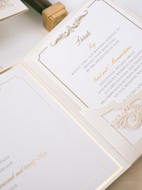 Luxury Pocket Invitation with Gold Foil | Villa Cimbrone | Bespoke Commission R&J