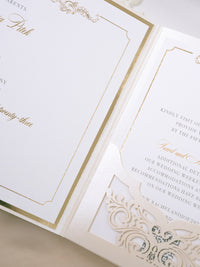 Luxury Pocket Invitation with Gold Foil | Villa Cimbrone | Bespoke Commission R&J