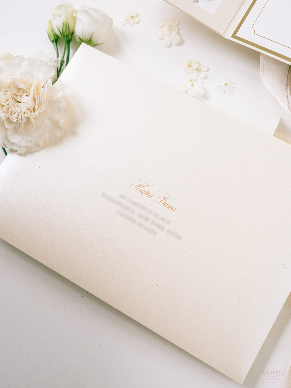 Luxury Pocket Invitation with Gold Foil | Villa Cimbrone | Bespoke Commission R&J