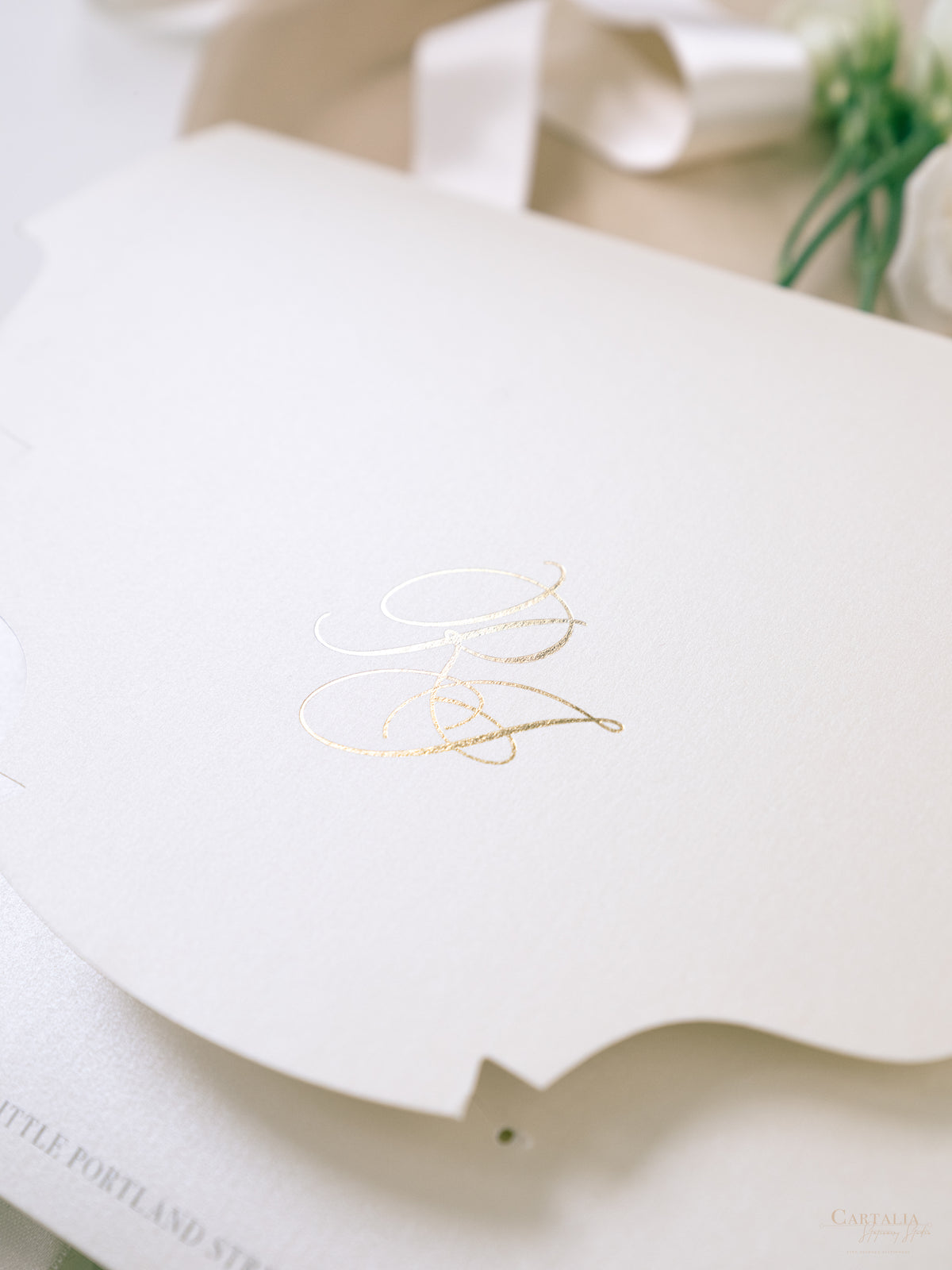 Luxury Pocket Invitation with Gold Foil | Villa Cimbrone | Bespoke Commission R&J