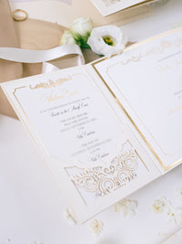 Luxury Pocket Invitation with Gold Foil | Villa Cimbrone | Bespoke Commission R&J