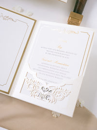 Luxury Pocket Invitation with Gold Foil | Villa Cimbrone | Bespoke Commission R&J