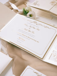 Luxury Pocket Invitation with Gold Foil | Villa Cimbrone | Bespoke Commission R&J