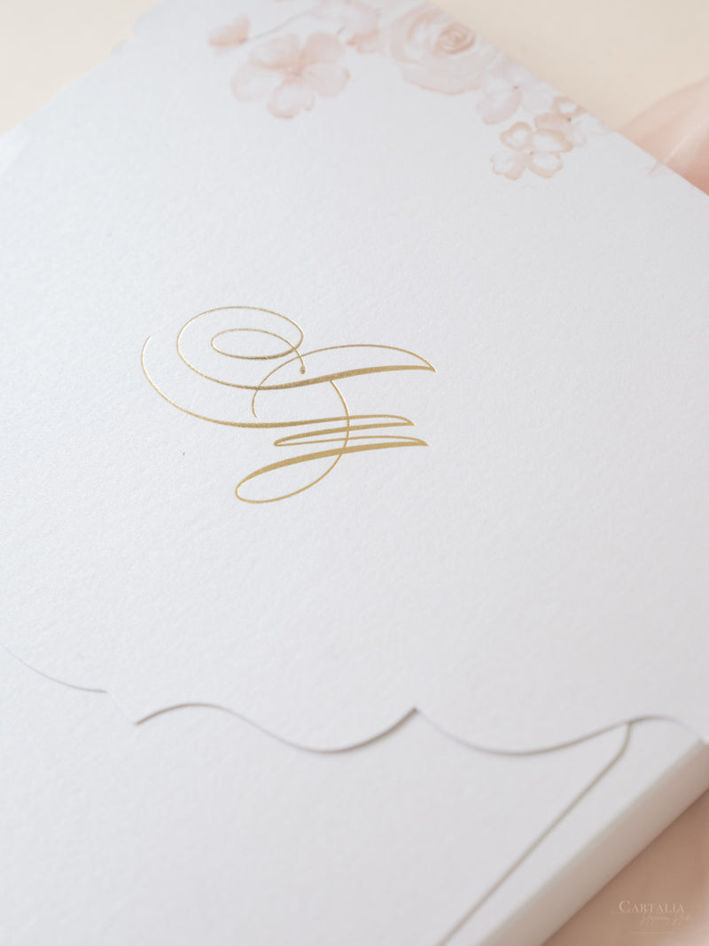 Bespoke Couture 3D Box Invitation With Laser Cut Gate | Venue of Villa Ephrussi | Bespoke Commission M&J