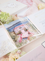 Bespoke Couture 3D Box Invitation With Laser Cut Gate | Venue of Villa Ephrussi | Bespoke Commission M&J
