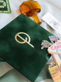 Bespoke Las Vegas Watercolour Wedding Thank You Cards with Gold Foil & Velvet Box