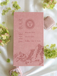 Luxury Velvet Hardbound Wedding Menu | Bespoke Laser-Etched Menu Cover
