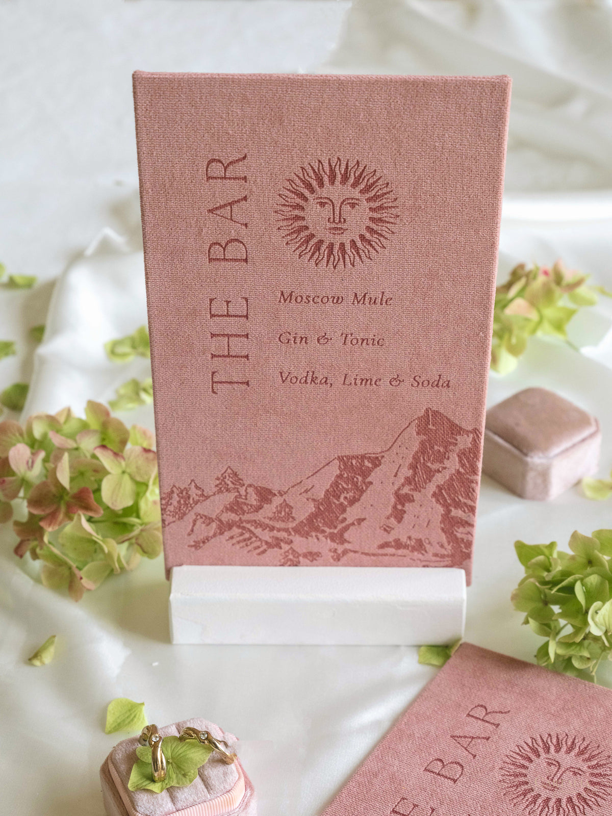 Luxury Velvet Hardbound Wedding Menu | Bespoke Laser-Etched Menu Cover