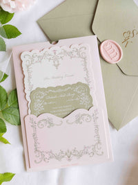 VILLA DEL BALBIANELLO | Bespoke Luxury Watercolour Sleeve Invitation Lake Como, Italy Wedding