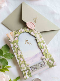 VILLA DEL BALBIANELLO | Bespoke Luxury Watercolour Sleeve Invitation Lake Como, Italy Wedding