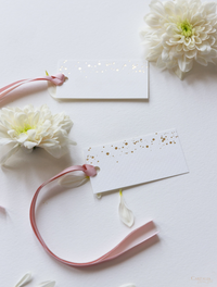 Luxury Royal Gold Foil Confetti Dotted Blush Pink Place Card