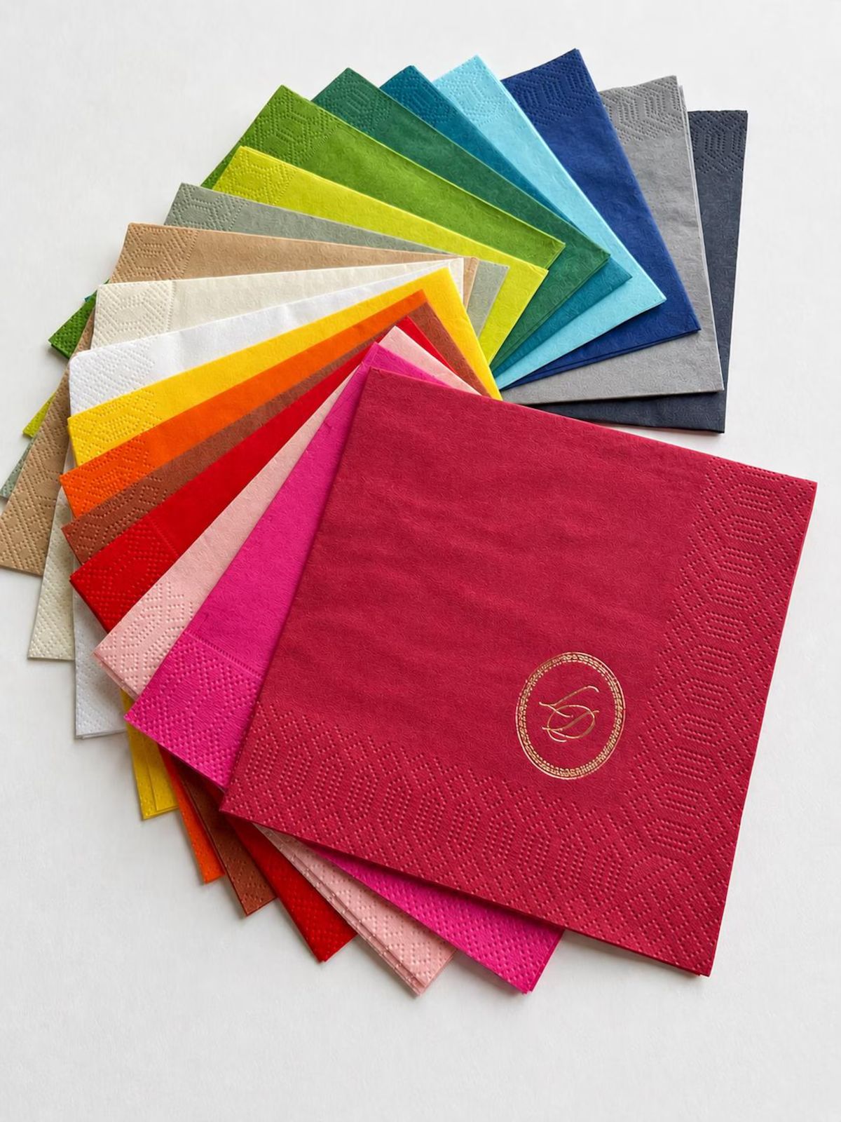 Luxury Custom Cocktail Napkins | Weddings, Events & Celebrations - White with Gold Foil
