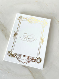 His & Her's Hard Back Luxury Vow Books Handmade In Luxury White Vegan Leather  / Linen or Velvet Folio