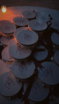 Villa Erba | Wedding Tambourines with Custom Logo |  Lake Como, Italy | F&J