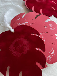 Custom Wedding Fan / Booklet for Tropical and Destination Wedding in Velvet
