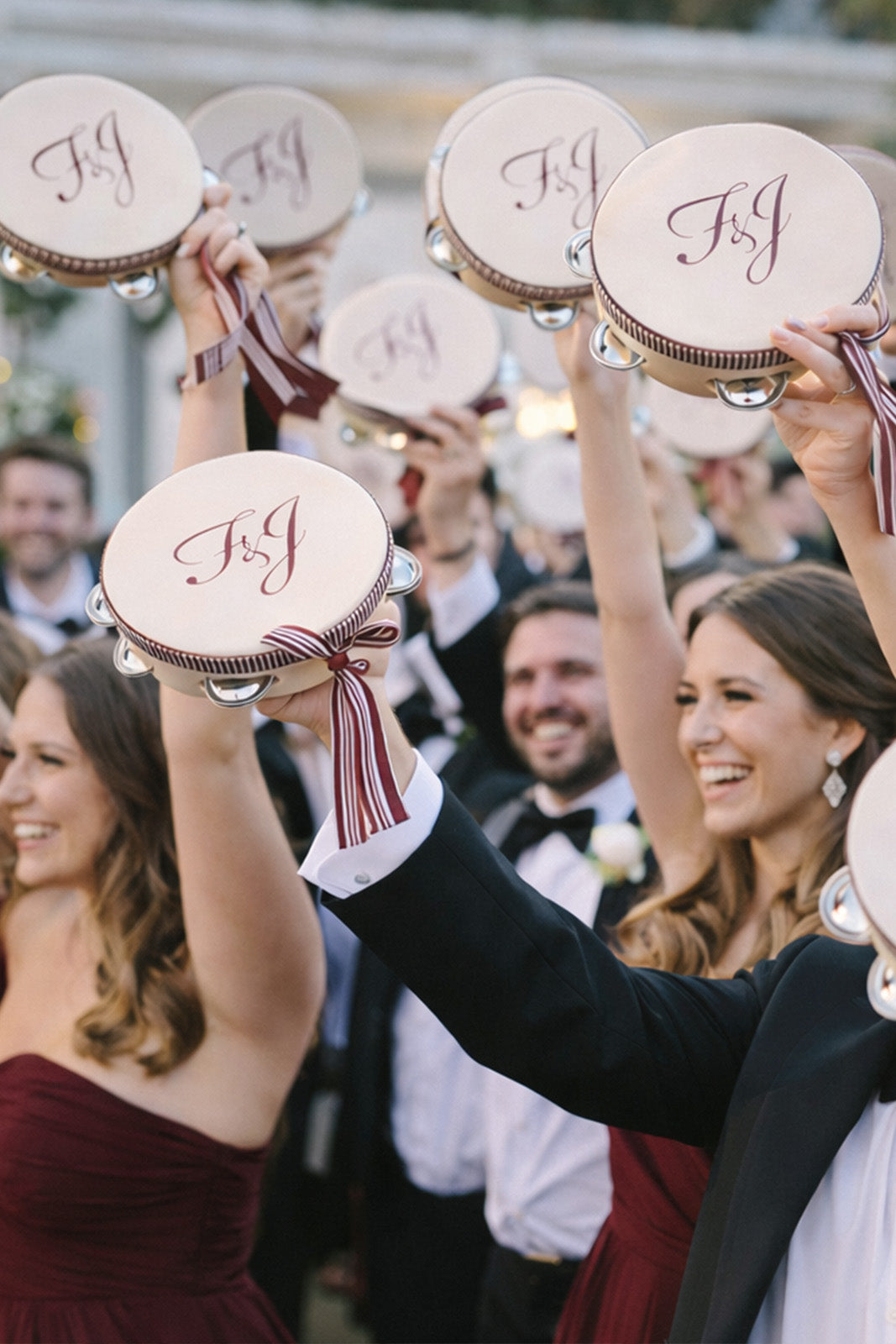 Villa Erba | Wedding Tambourines with Custom Logo |  Lake Como, Italy | F&J