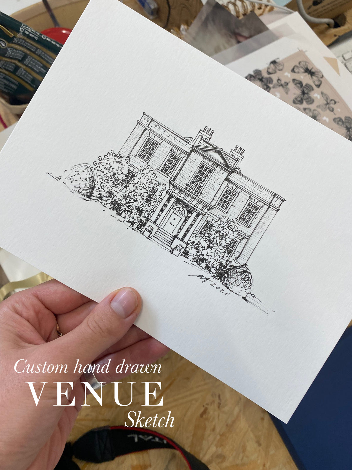 Add-on :Bespoke Artist Commission: Wedding Venue Sketch / Drawing