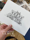 Comisión de artistas a medida: boceto/dibujo del lugar de la boda