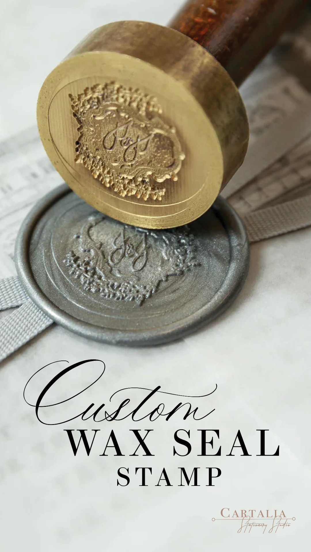 Add-On: Custom Wax Seal in Any font / Motif with Wax Seal Stamp