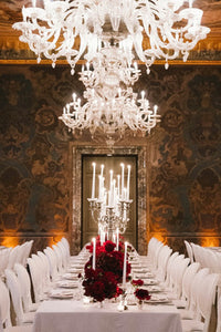 Villa Erba | Custom Deckled Wedding Menu & Place Cards in Deep Red & Burgundy with Monogram |  Lake Como, Italy | F&J