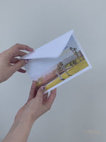 Foto personalizada para guardar la fecha con diseño de palmera y lámina dorada | Comisión personalizada A&amp;H