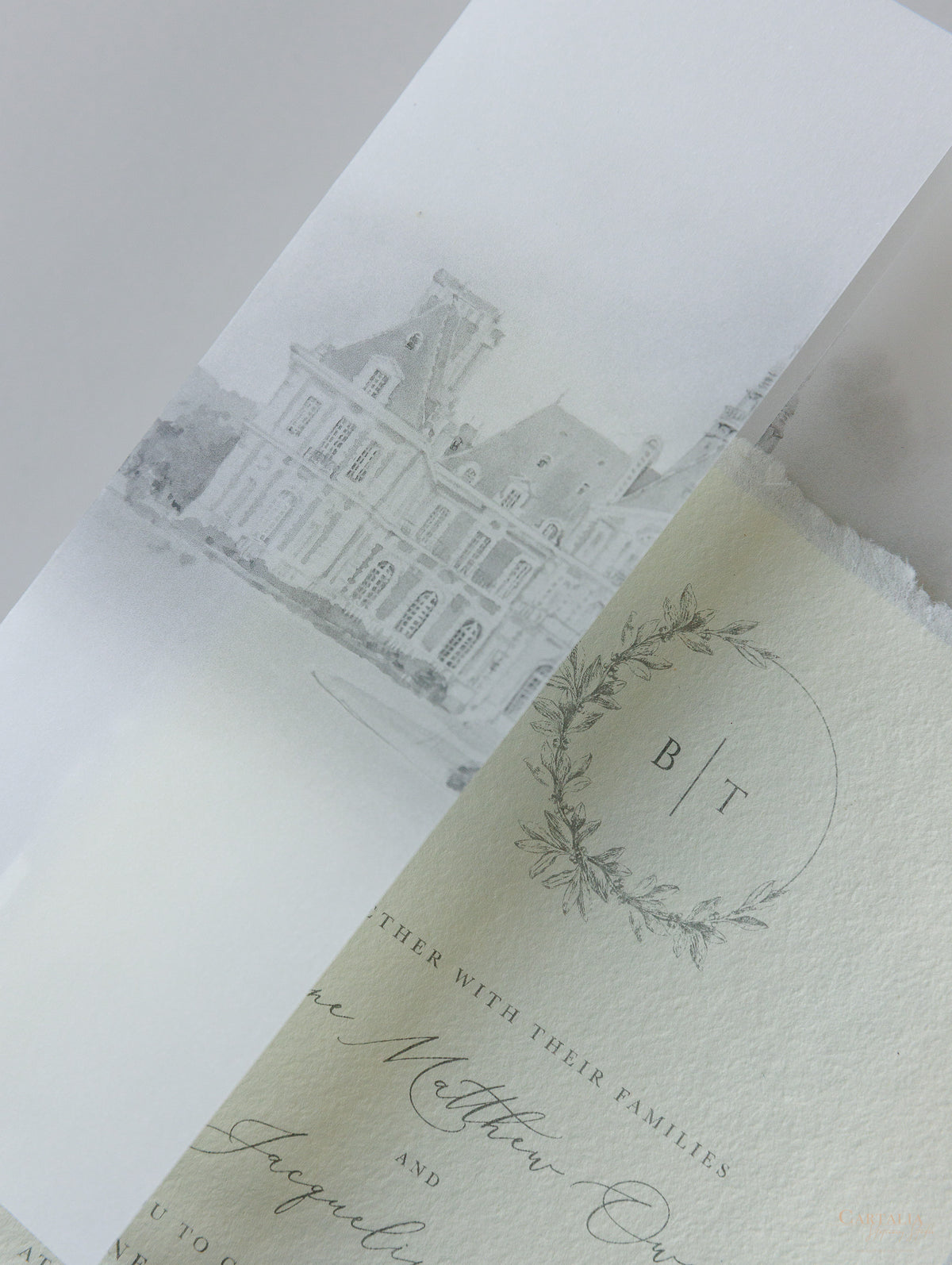 Invitaciones de boda CHÂTEAU DE BARONVILLE | Comisión personalizada para B &amp; T