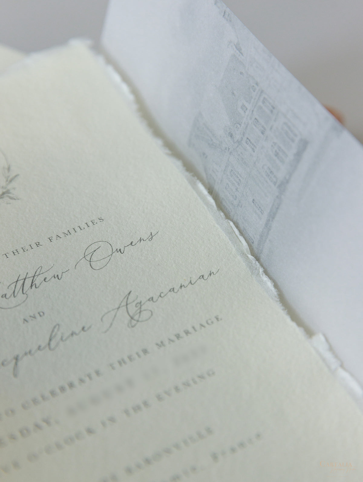 CHÂTEAU DE BARONVILLE Wedding Invitations | Bespoke Commision for B & T