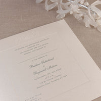 Luxury Embossed Metallic White Evening Invitation