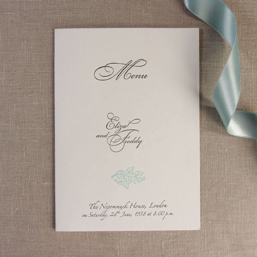 Classic Order of Service / Menu - Letterpress Cover