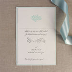 Blue Satin Classic Wedding Reply Card, Rsvp