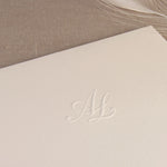Luxury Hand Made Torn Edge Italian Paper with Embossed Monogram Traditional Wedding Invitation