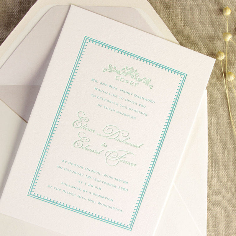 700 gsm Luxury Board Thick Letterpress Wedding Day Invitation