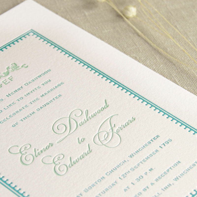 700 gsm Luxury Board Thick Letterpress Wedding Day Invitation