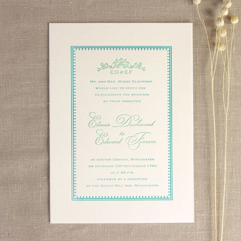700 gsm Luxury Board Thick Letterpress Wedding Day Invitation