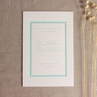 Mint Letterpress Wedding Reply Card, Rsvp