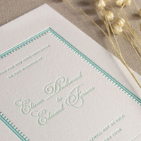 Mint Letterpress Wedding Reply Card, RSVP
