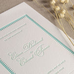 Mint Letterpress Wedding Reply Card, Rsvp