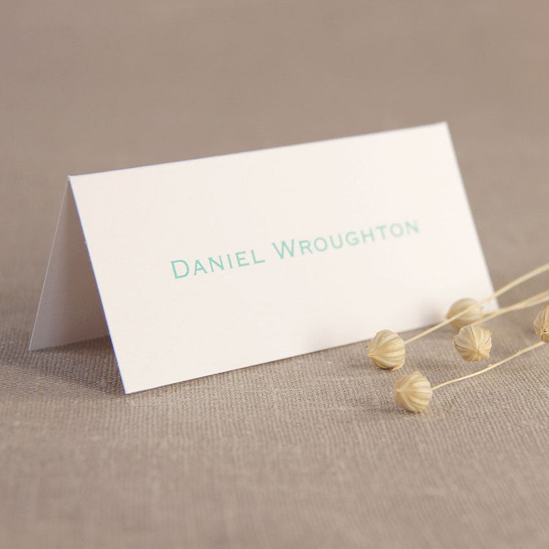 Mint Letterpress Place Card
