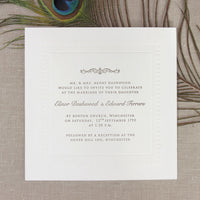 Invitación de noche elegante tipográfica de lujo grabada en relieve de 710 g/m²