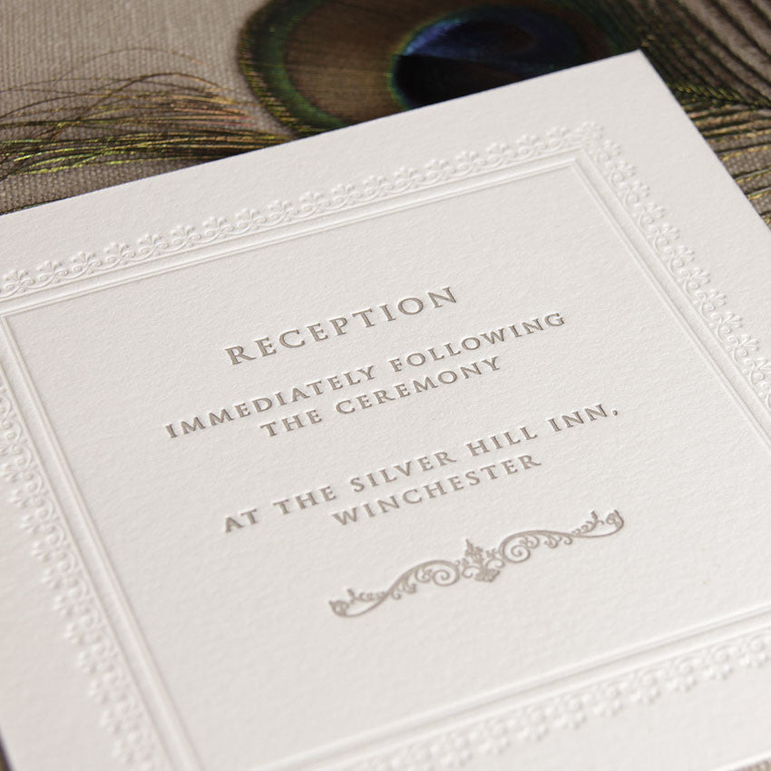 Embossed 710gsm Luxury Letterpress Elegant Save the Date / Reply / RSVP