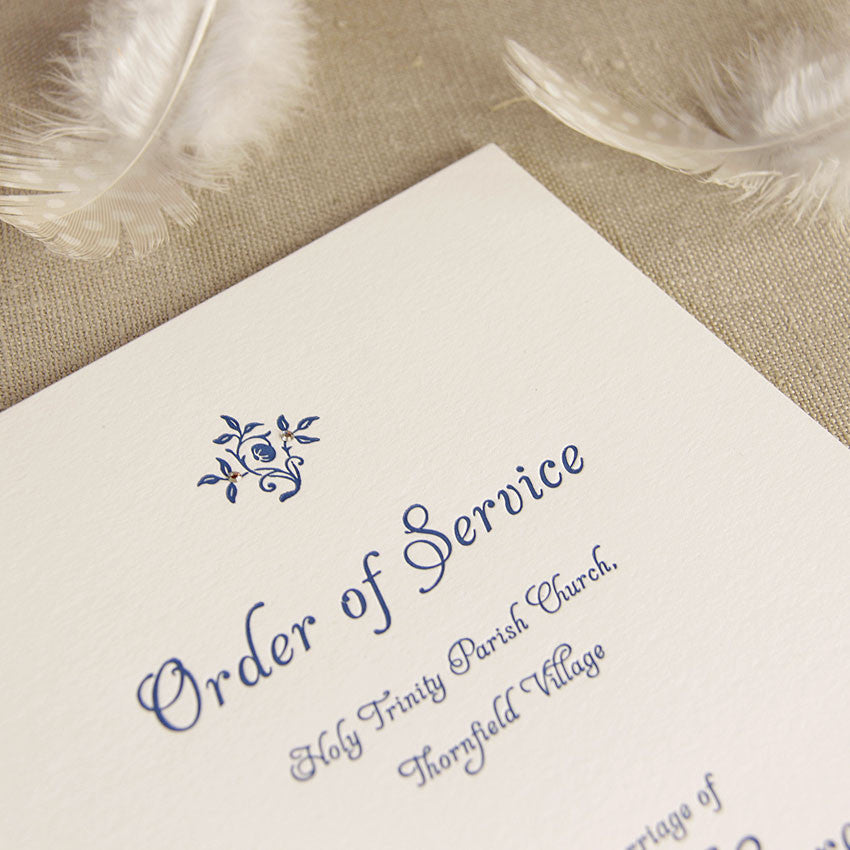 Letterpress Pastel Order of Service/Menu