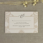 Embossed Damasque Reply, Rsvp Card