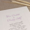 Embossed Letterpress Lilac Frame Evening Wedding Invitation
