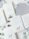 Silver Foil Confetti Dotted Wedding Invitation Suite Foil Monogram, RSVP + Envelopes